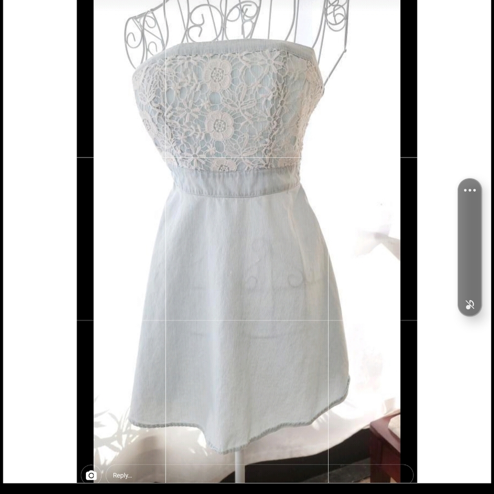 Kids strapless blue and white Mini dress Abercrombie L